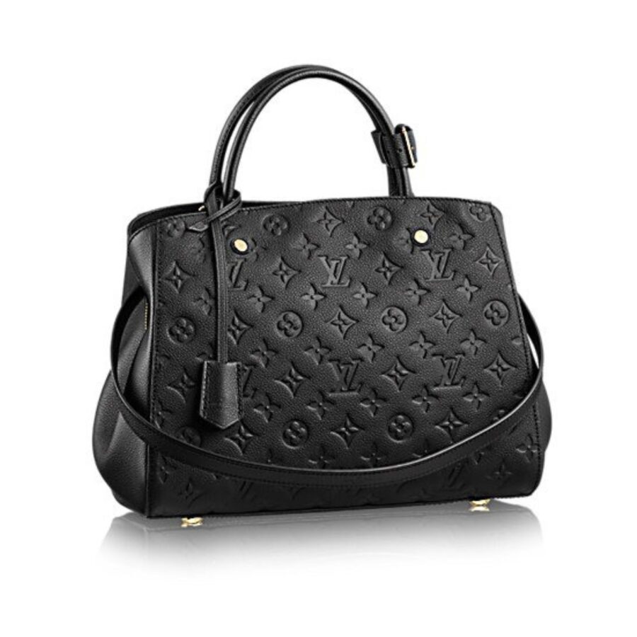 LOUIS VUITTON MONTAIGNE MM MONOGRAM EMPREINTE LEATHER BLACK 33CM M41048