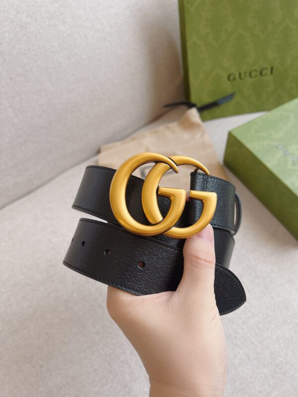 GUCCI MAMON GG GOLD LOGO BELT 4CM - Image 2
