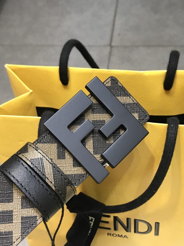 FENDI REVERSIBLE FF LEATHER BELT BROWN 40MM - Image 9