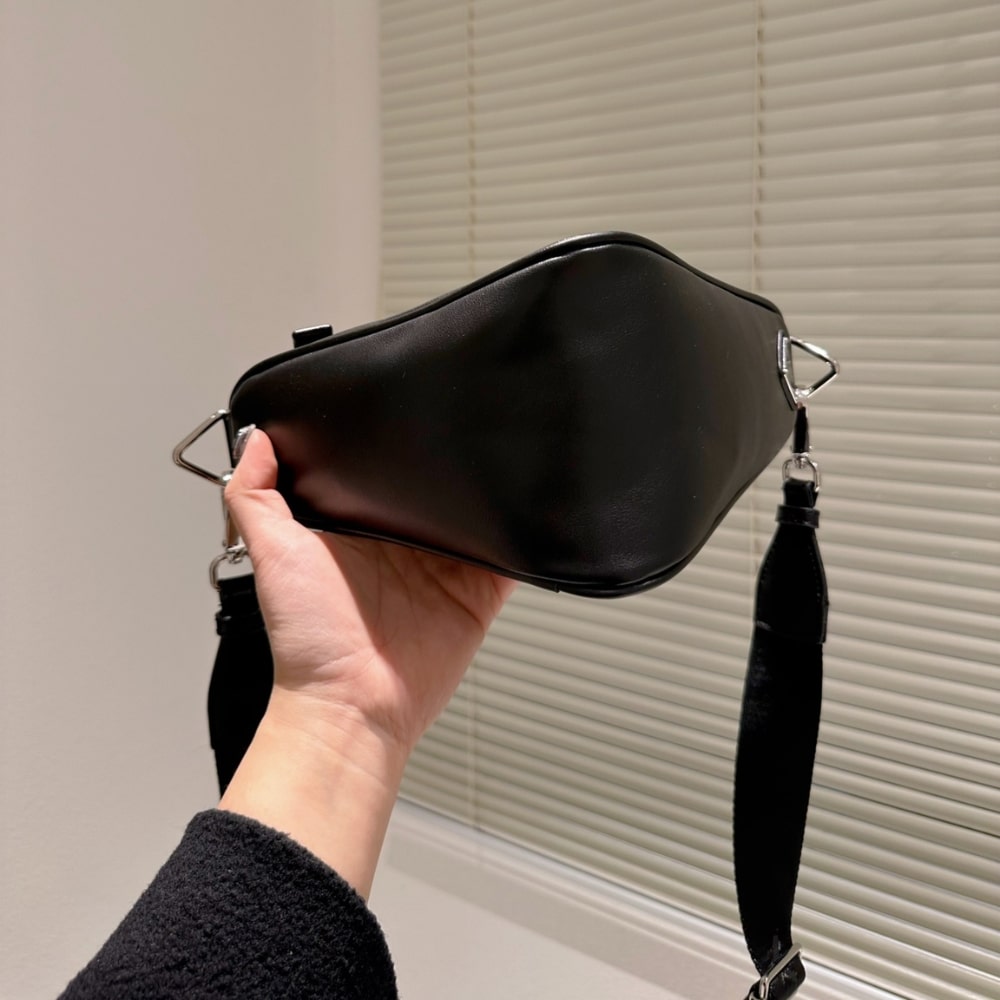 PRADA TRIANGLE LEATHER MINI BAG BLACK 27CM 1BH190 2BYA F0002 V BRO - Image 7