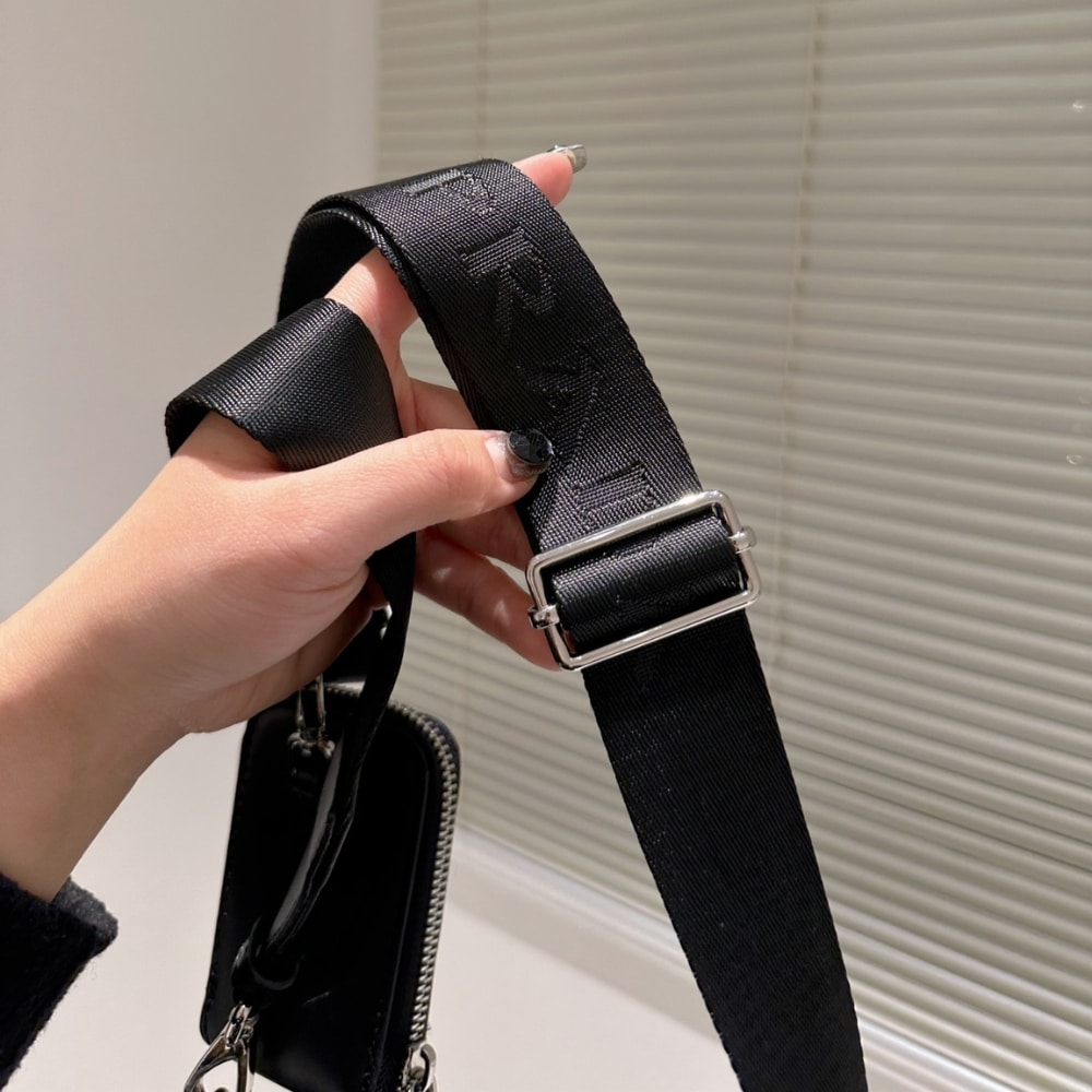 PRADA TRIANGLE LEATHER MINI BAG BLACK 27CM 1BH190 2BYA F0002 V BRO - Image 6