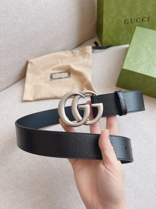 GUCCI MAMON GG SILVER LOGO BELT 4CM - Image 6