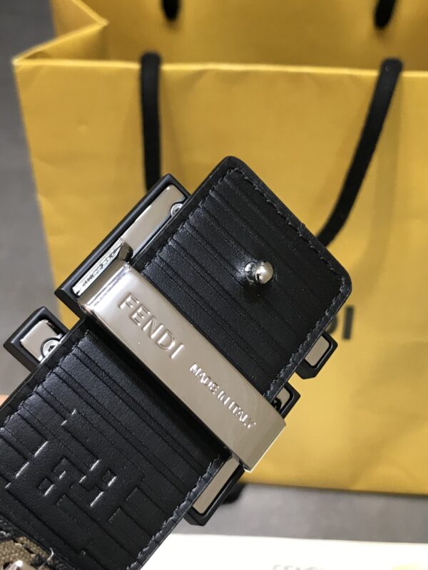 FENDI REVERSIBLE FF LEATHER BELT BROWN 40MM - Image 7