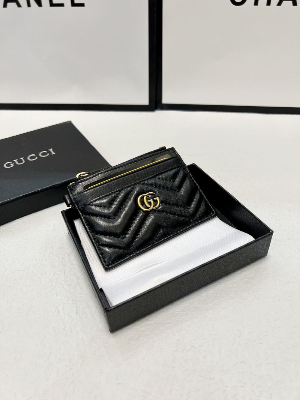 GUCCI GG MARMONT 2.0 QUILTED CARD HOLDER BLACK 10CM 221451F037015 - Image 3