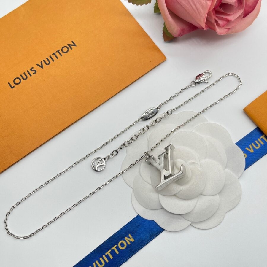 Alternative view of Louis Vuitton LV Logo Silver Necklace