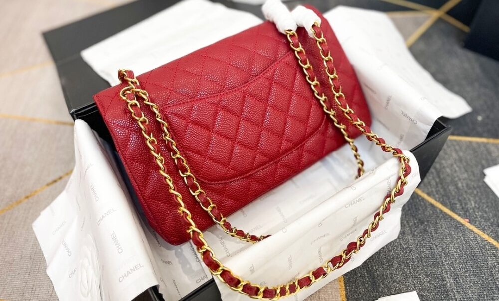 CHANEL CLASSIC SMALL FLAP BAG DARK RED CAVIAR 26CM - Image 3