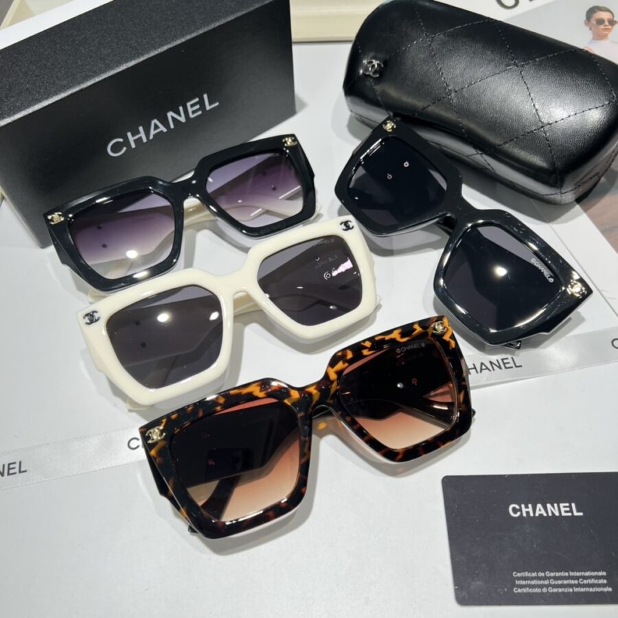 Alternative view of CHANEL VINTAGE BLACK WHITE SUNGLASSES