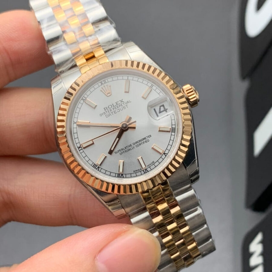 Alternative view of Rolex Oyster Perpetual Datejust White Dial With Silver And Everose Gold Strap 36mm 126231 0017