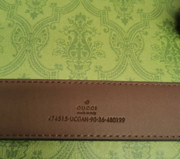 GUCCI DOUBLE G STRIPE PRINT BELT 3.8CM ‎709985 FAAKN 8542 - Image 5