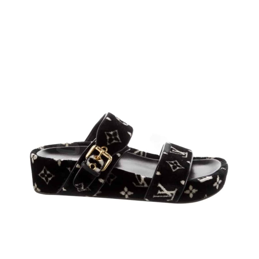 LOUIS VUITTON TWO STRAP SANDAL BLACK