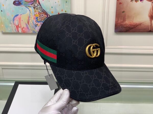 GUCCI GG CANVAS WITH WEB BASEBALL CAP BLACK - Image 6