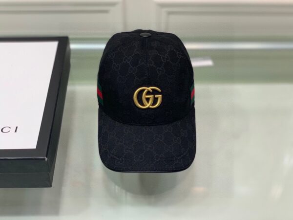 GUCCI GG CANVAS WITH WEB BASEBALL CAP BLACK - Image 9