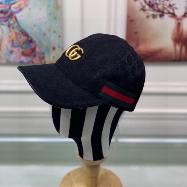 GUCCI GG CANVAS WITH WEB BASEBALL CAP BLACK - Image 4