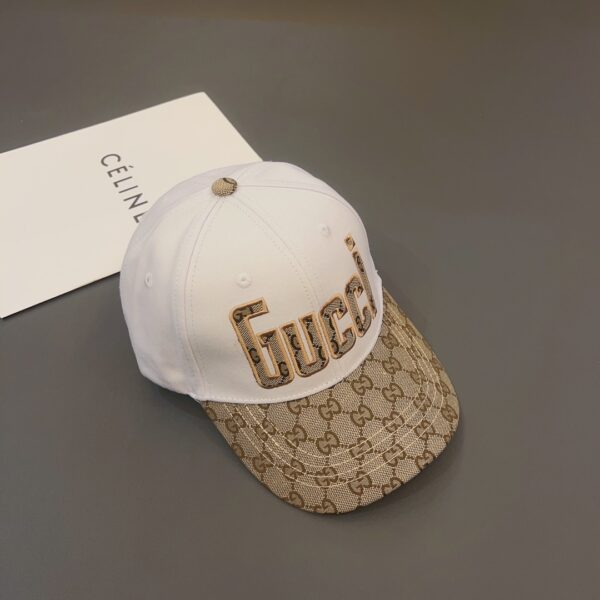 GUCCI LETTER GG CANVAS BASEBALL CAP WHITE - Image 5
