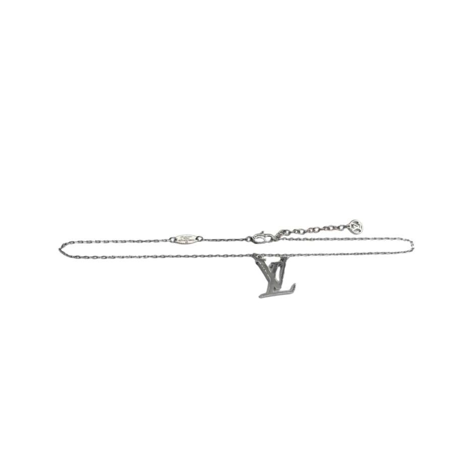 Louis Vuitton LV Logo Silver Necklace