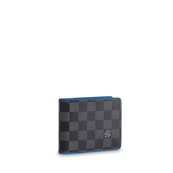 LOUIS VUITTON MULTIPLE WALLET DAMIER GRAPHITE BLACK AND GREEN 11CM N64434