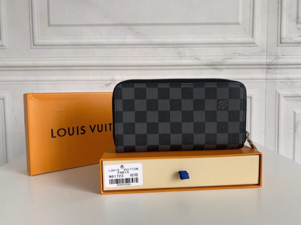 LOUIS VUITTON LONG DOUBLE ZIPPER WALLET DAMIER GRAPHITE CANVAS 19CM - Image 2