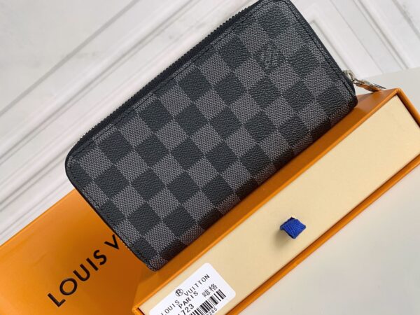 LOUIS VUITTON LONG DOUBLE ZIPPER WALLET DAMIER GRAPHITE CANVAS 19CM - Image 3