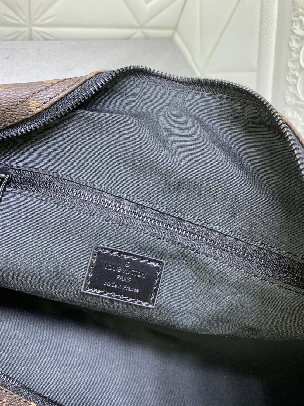 LOUIS VUITTON KEEPALL BANDOULIÈRE 50 BROWN AND PURPLE LINE MACASSAR CANVASM46257 - Image 3