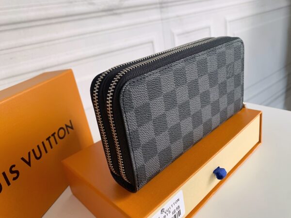 LOUIS VUITTON LONG DOUBLE ZIPPER WALLET DAMIER GRAPHITE CANVAS 19CM - Image 4