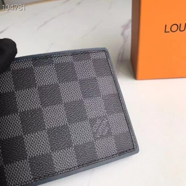 LOUIS VUITTON MULTIPLE WALLET DAMIER GRAPHITE BLACK 11CM N63260 - Image 8