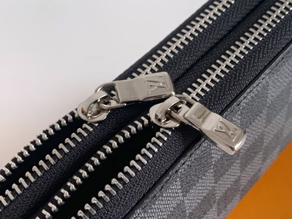 LOUIS VUITTON LONG DOUBLE ZIPPER WALLET DAMIER GRAPHITE CANVAS 19CM - Image 7