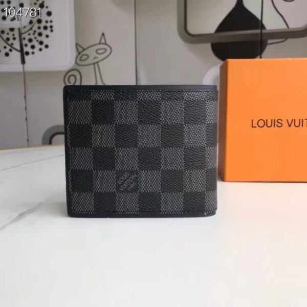LOUIS VUITTON MULTIPLE WALLET DAMIER GRAPHITE BLACK 11CM N63260 - Image 6