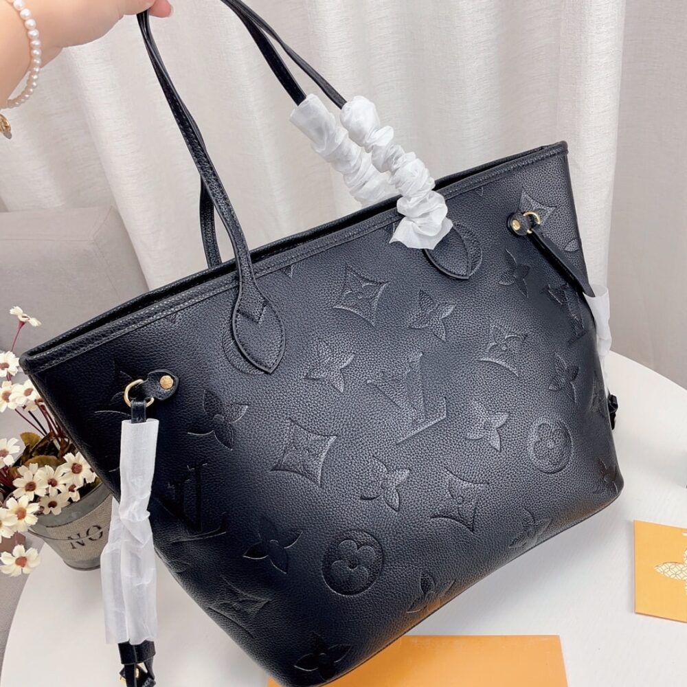 LOUIS VUITTON NEVERFULL MM MONOGRAM EMPREINTE LEATHER BLACK 31CM M45685 - Image 8