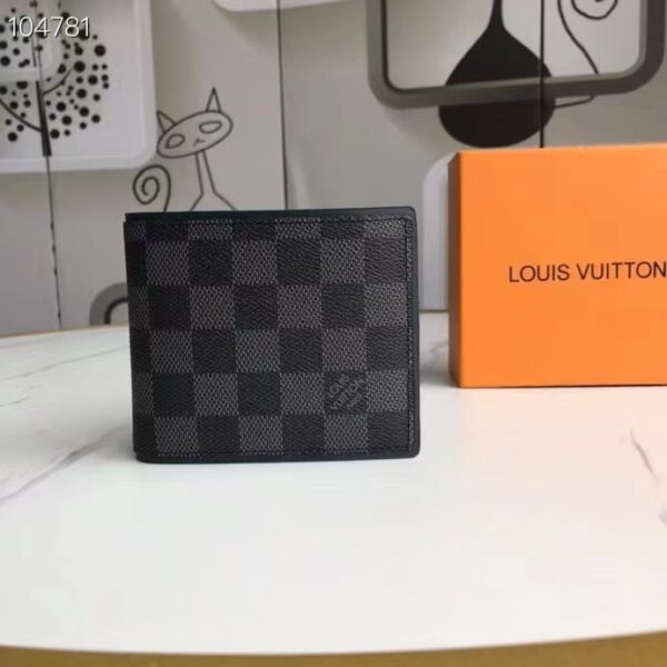 LOUIS VUITTON MULTIPLE WALLET DAMIER GRAPHITE BLACK 11CM N63260 - Image 7