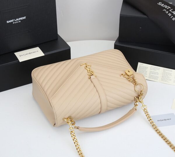 SAINT LAURENT COLLEGE LARGE CHAIN BAG BEIGE 25CM - Image 8