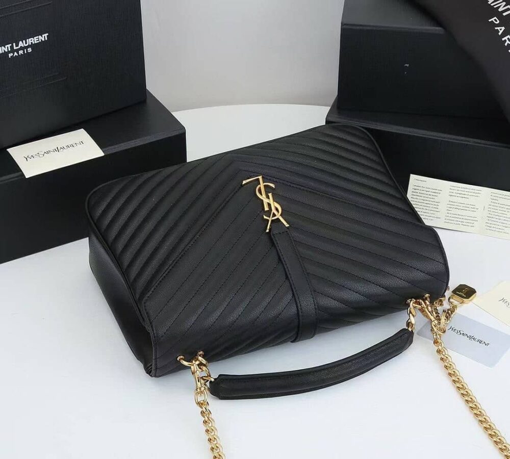 SAINT LAURENT COLLEGE LARGE CHAIN BAG BLACK 25CM 600278BRM071000 - Image 4