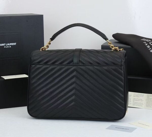 SAINT LAURENT COLLEGE LARGE CHAIN BAG BLACK 25CM 600278BRM071000 - Image 6