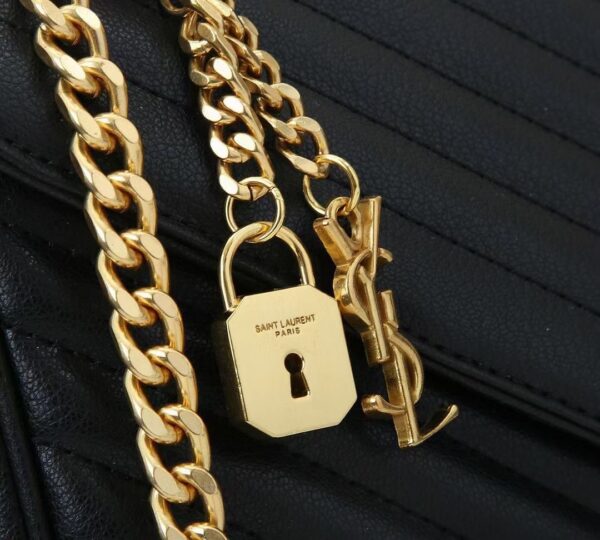 SAINT LAURENT COLLEGE LARGE CHAIN BAG BLACK 25CM 600278BRM071000 - Image 7