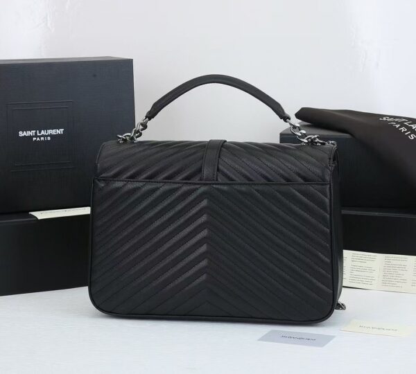 SAINT LAURENT COLLEGE LARGE CHAIN BAG BLACK 32CM 600278BRM041000 - Image 8