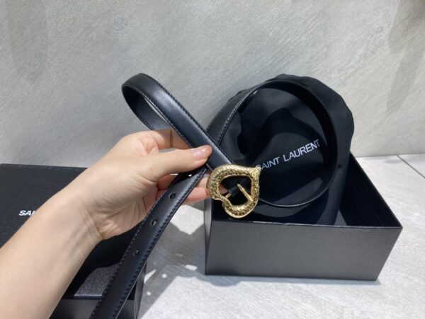 SAINT LAURENT HEART THIN BELT IN 640578DSF0J1000 - Image 3