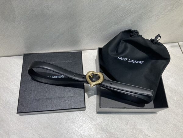 SAINT LAURENT HEART THIN BELT IN 640578DSF0J1000 - Image 2