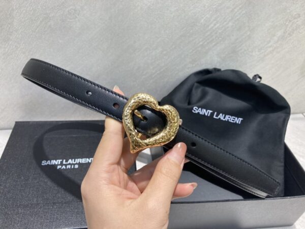 SAINT LAURENT HEART THIN BELT IN 640578DSF0J1000 - Image 4
