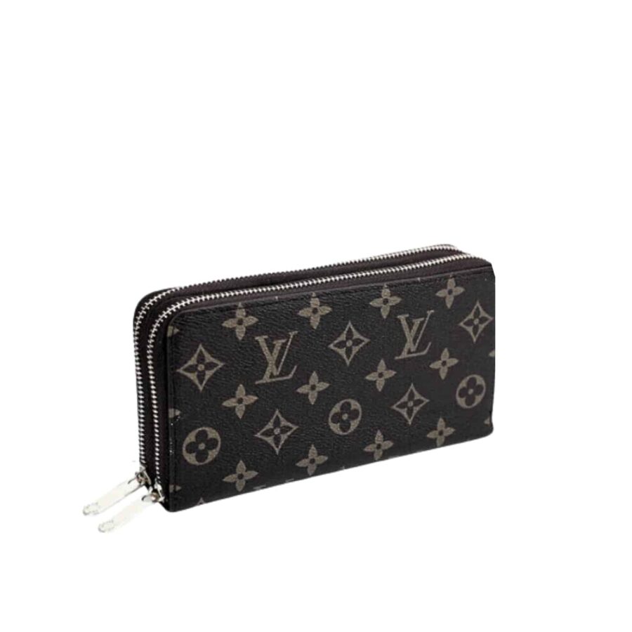 LOUIS VUITTON LONG DOUBLE ZIPPER WALLET MONOGRAM BLACK 19CM