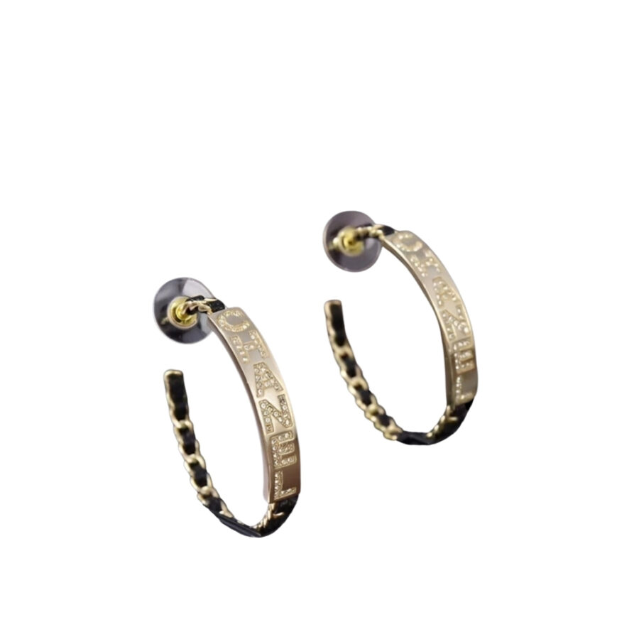 CHANEL EARRINGS BLACK GOLD