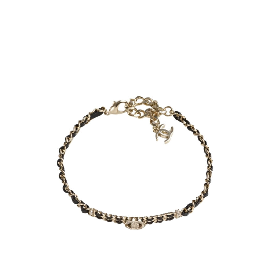 CHANEL CHAIN CC CHAMPAGNE CHOKER NECKLACE AB6890 B06537 NF006