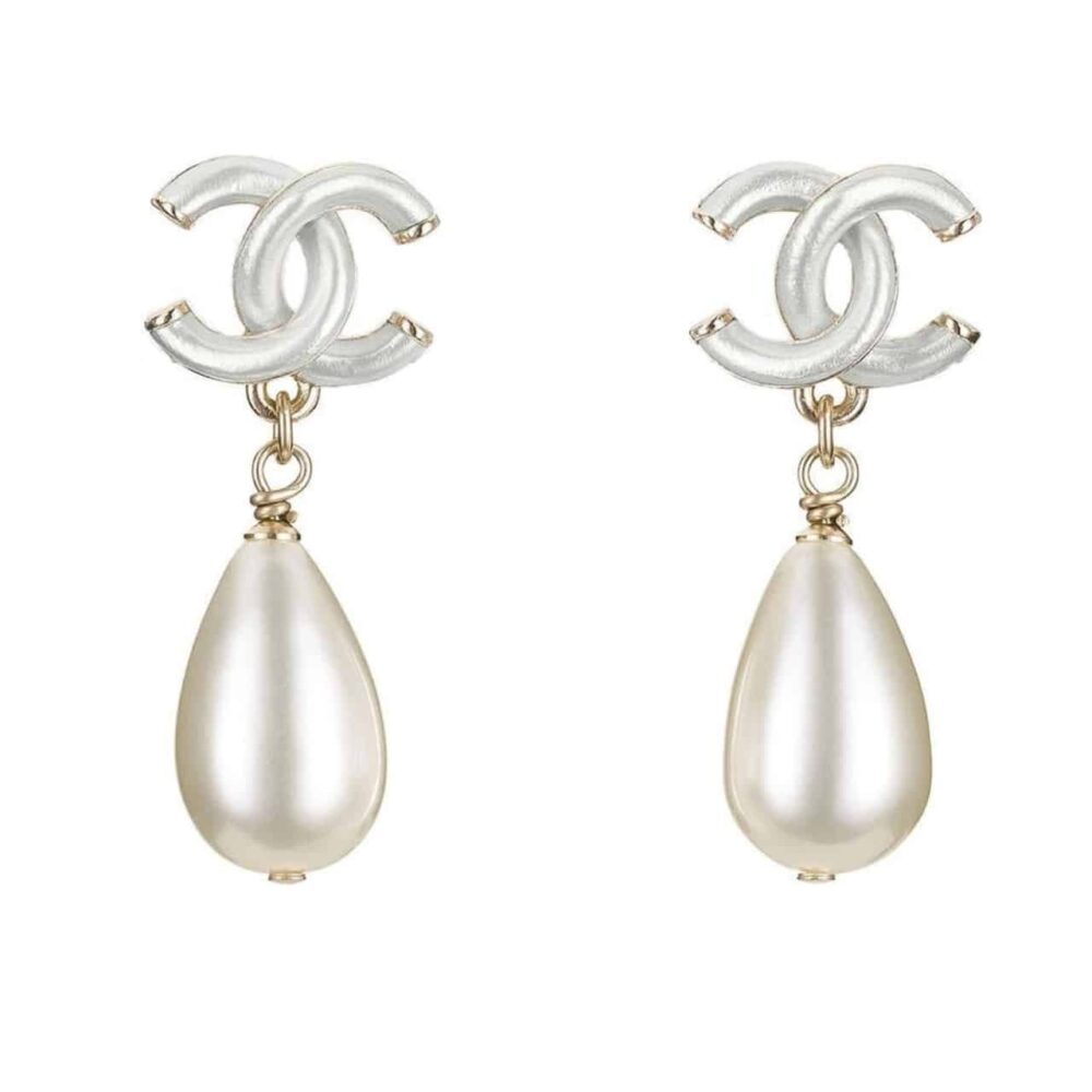CHANEL CC PEARL DROP EARRINGS A98327