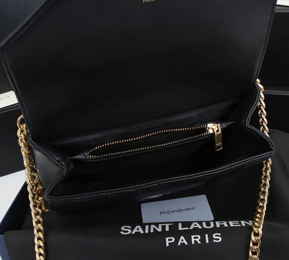 SAINT LAURENT COLLEGE LARGE CHAIN BAG BLACK 25CM 600278BRM071000 - Image 9