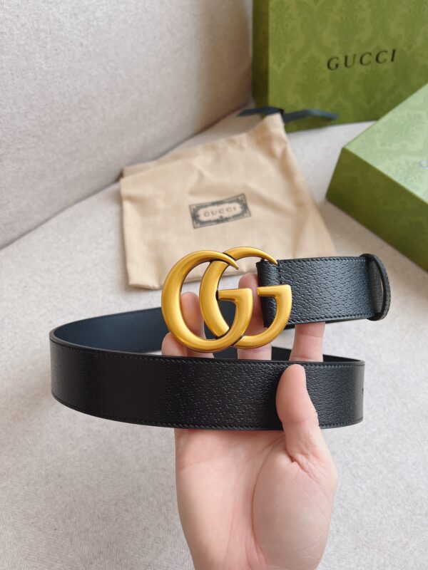 GUCCI MAMON GG GOLD LOGO BELT 4CM - Image 7