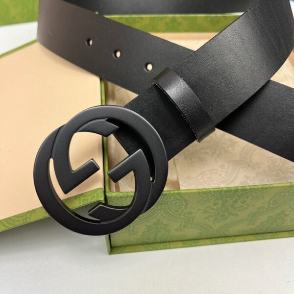 GUCCI SELLERIA LEATHER BELT BLACK 4CM 368186 BGH0V 1000 - Image 6