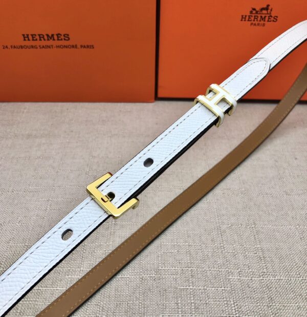 HERMES LEATHER  BELTS POP H WHITE 15MM - Image 8
