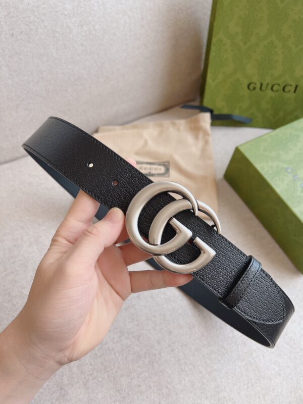 GUCCI MAMON GG SILVER LOGO BELT 4CM - Image 3