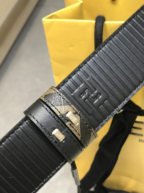 FENDI REVERSIBLE FF LEATHER BELT BROWN 40MM - Image 3