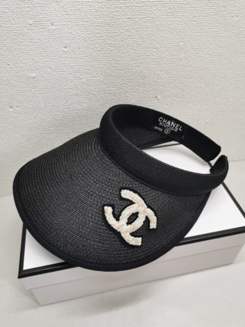 Alternative view of Chanel Straw Cc Visor Hat Black