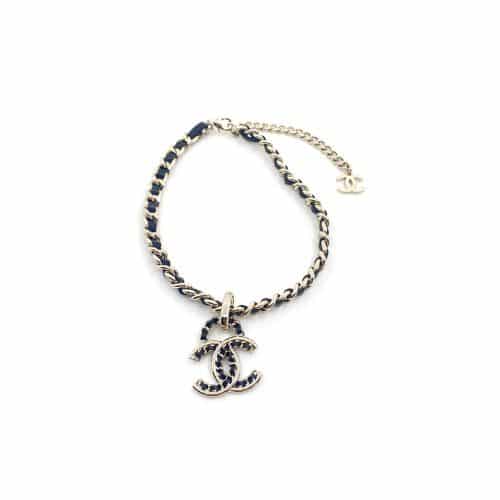 CHANEL METAL CHAIN CC CHOKER NECKLACE GOLD