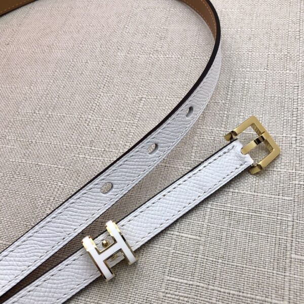 HERMES LEATHER  BELTS POP H WHITE 15MM - Image 6